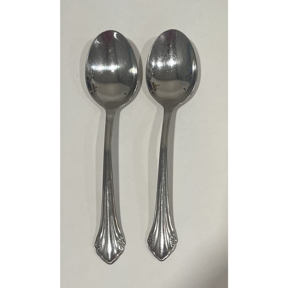 Set of 2 Oneida 1881 Rogers Bittersweet Repose Dinner Spoons Stainless Steel 7”